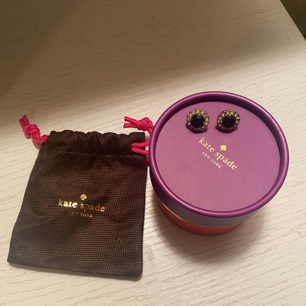 Kate Spade Rhinestone Studs in Black